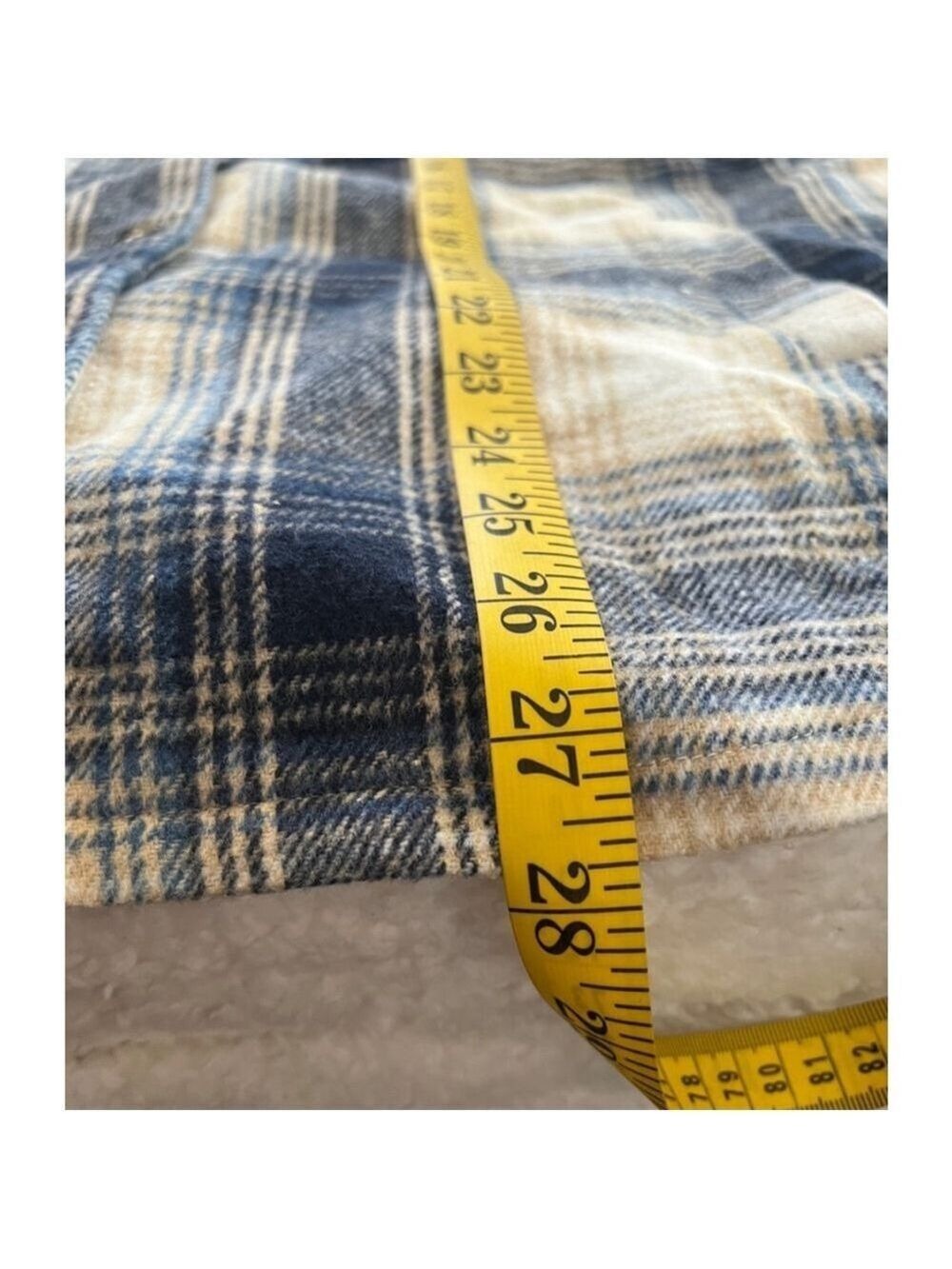 Women's Mittoshop Plaid Shacket L Blue White - Picture 6 of 9